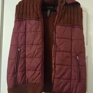 Lane Bryant Maroon Quilted Vest